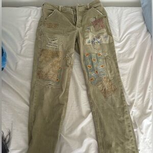 Green Patchwork jeans